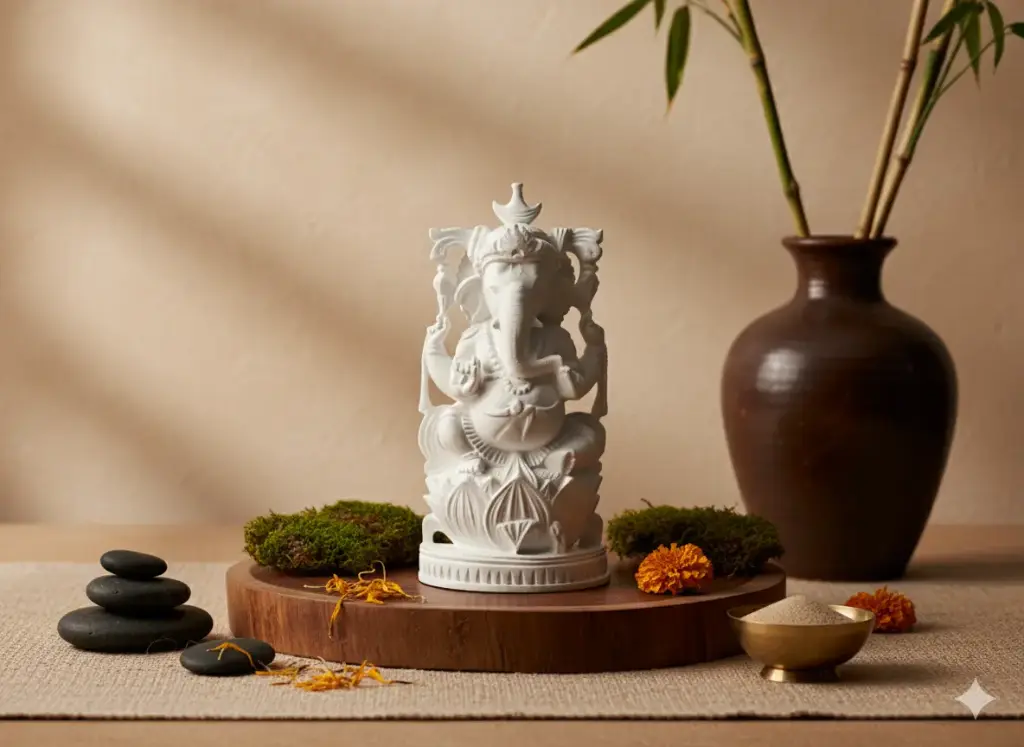 Premium White Ganesha Idol for Home & Office